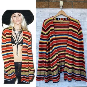 Wildfox Mohair Striped Mexican Blanket
Cardigan Small Knit Colorful Small